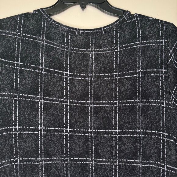 TORRID woman's plus size 2X super soft check knit stretch black skater dress - Picture 5 of 13